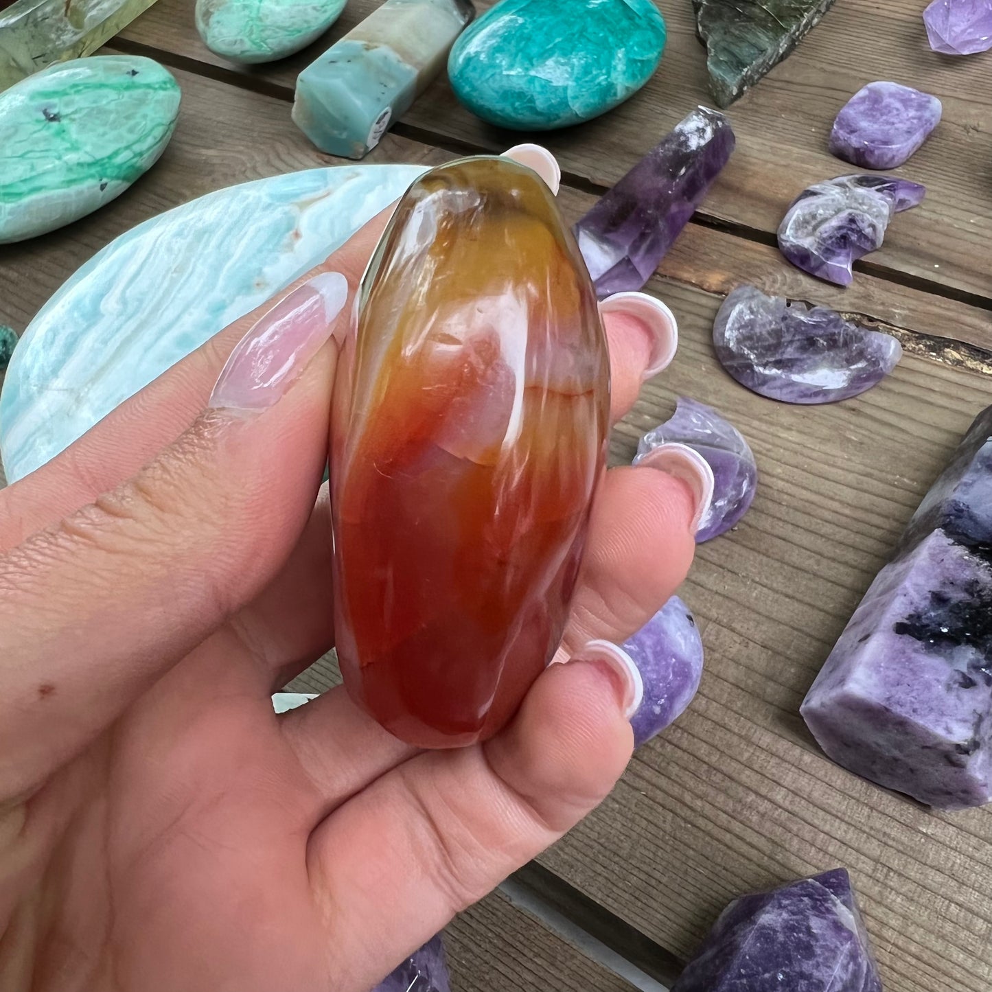 Carnelian Palm Stone (#12) - Simply Affinity