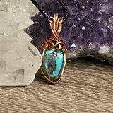 Turquoise Pendant - Wire-Wrapped in Copper - Simply Affinity