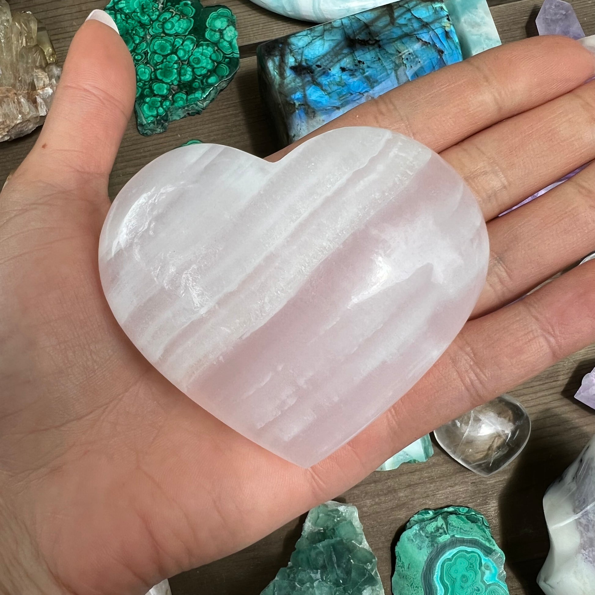Pink Mangano Calcite Heart - FLUORESCENT (#1) - Simply Affinity