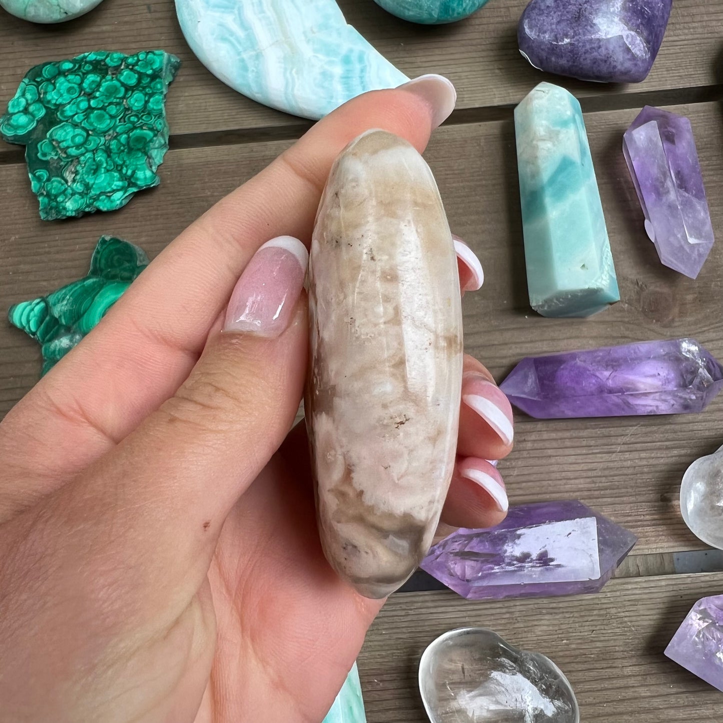 Flower Agate Palm Stone (#33) - Simply Affinity