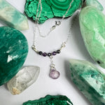 Dainty Amethyst & Iolite Necklace in Sterling Silver - Ready to Ship - Simply Affinity