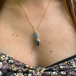 Arizona Turquoise & Dendritic Opal Sterling Silver/Gold-Fill Pendant - Wire-Wrapped - Simply Affinity