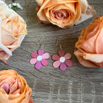 Pink 70's Flower Earrings