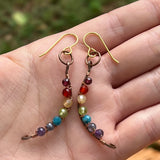 Rainbow Gemstone Moon Earrings - PRE-ORDER - Simply Affinity