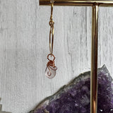 Rose Quartz Hoop Dangle Earrings - Ready to Ship - Simply Affinity