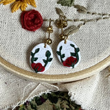 Red Rose & Vine Earrings - Simply Affinity