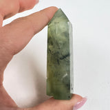 Polished Prehnite Point with Epidote Inclusions (#2) - Simply Affinity