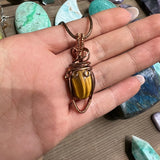 Wire-Wrapped Tiger's Eye Pendant - Ready to Ship - Simply Affinity