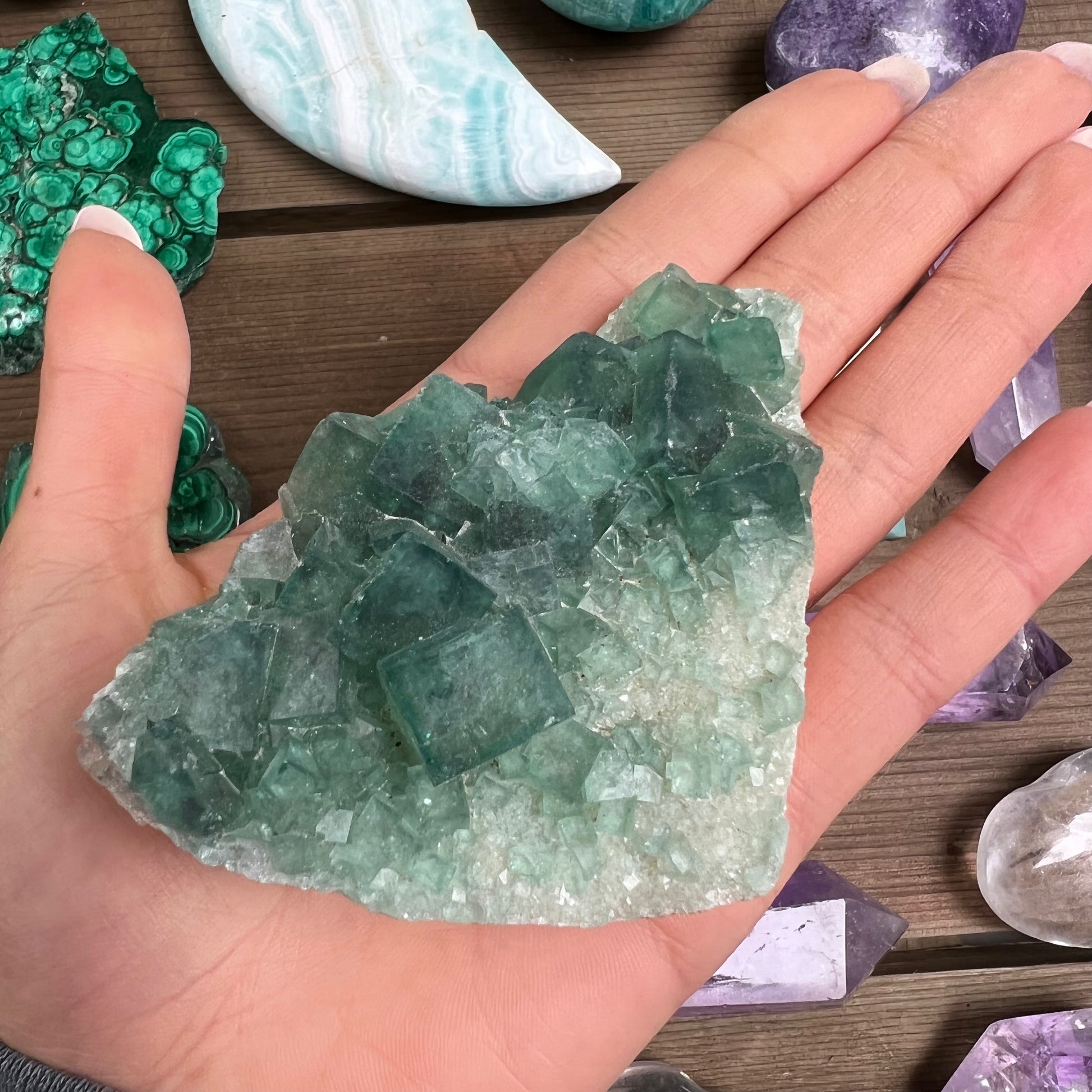 Raw Cubic Fluorite Cluster (#11) - Simply Affinity