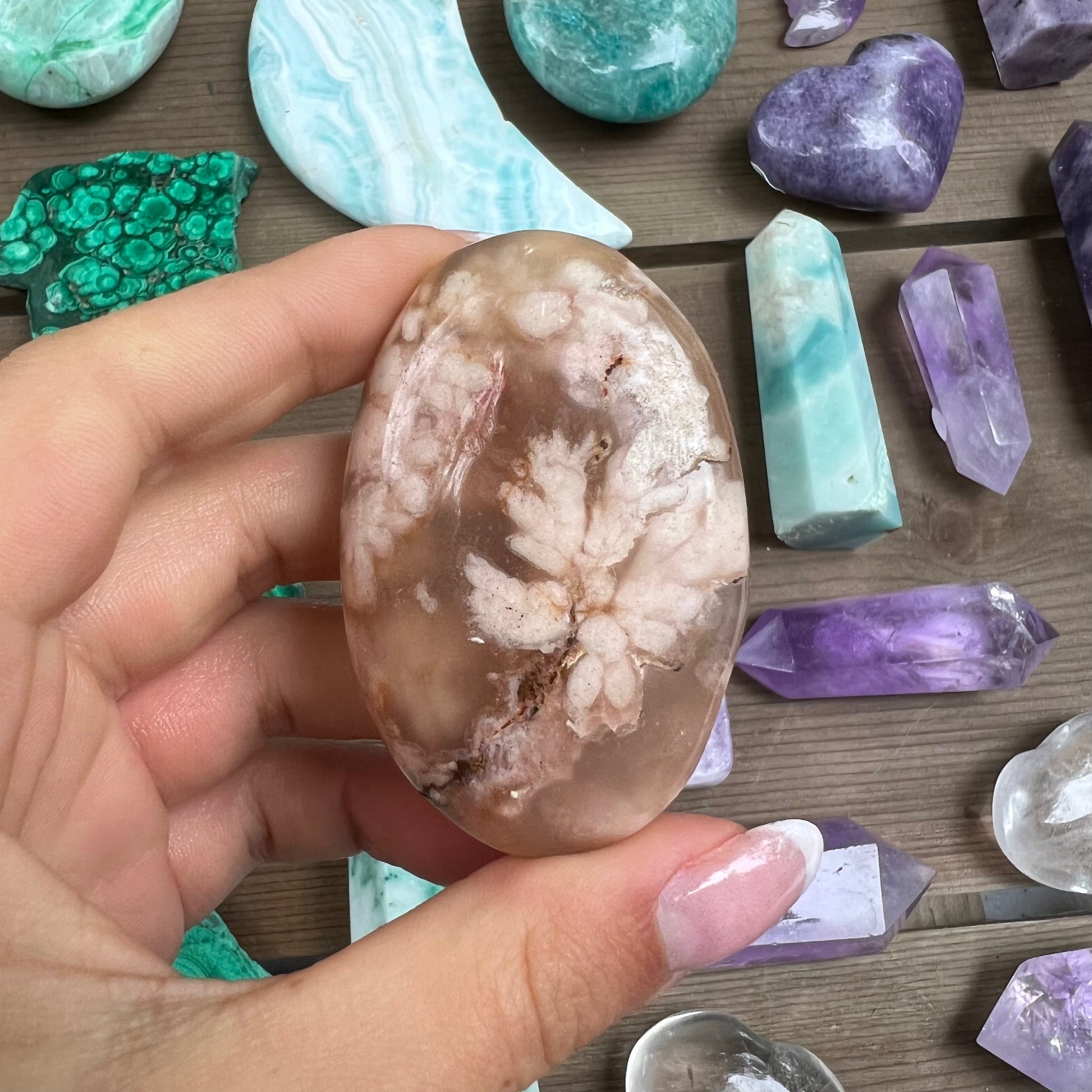 Flower Agate Palm Stone (#21) - Simply Affinity