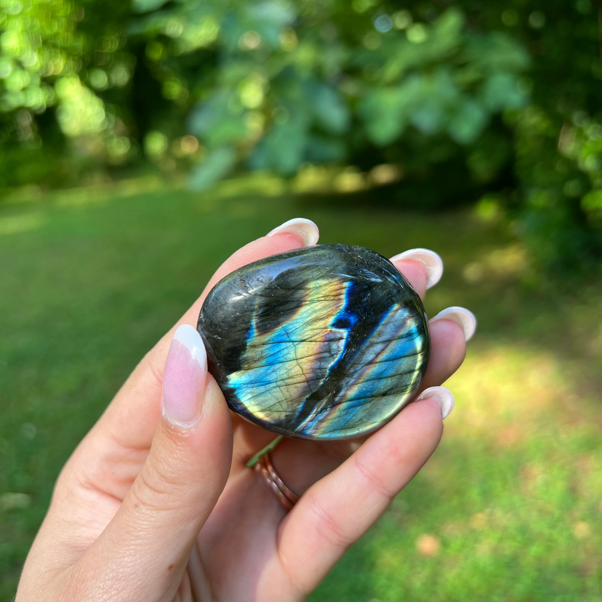 Rainbow Labradorite Palm Stone (#319) - Simply Affinity