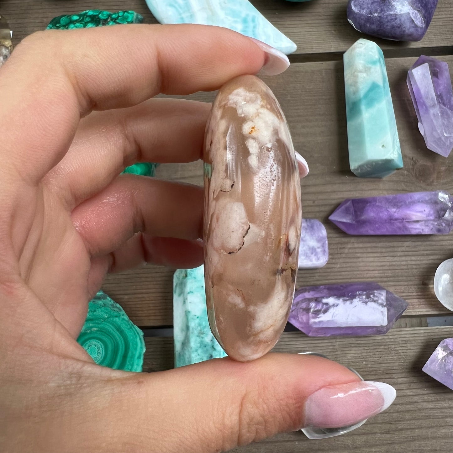 Flower Agate Palm Stone (#21) - Simply Affinity