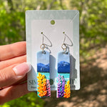 *NEW* Lakeside Floral Rectangle Earrings (OOAK)