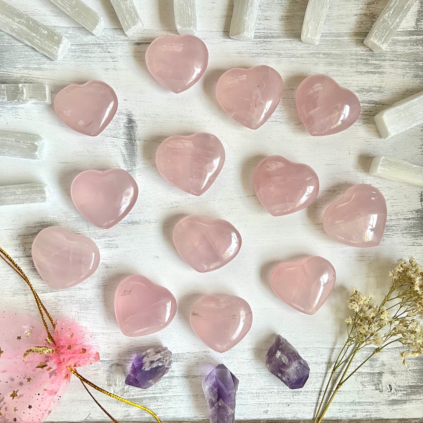 Small Rose Quartz Heart - (1 piece intuitively chosen) - Simply Affinity