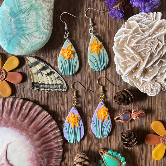 Daffodil Earrings - Hand-Sculpted - Simply Affinity