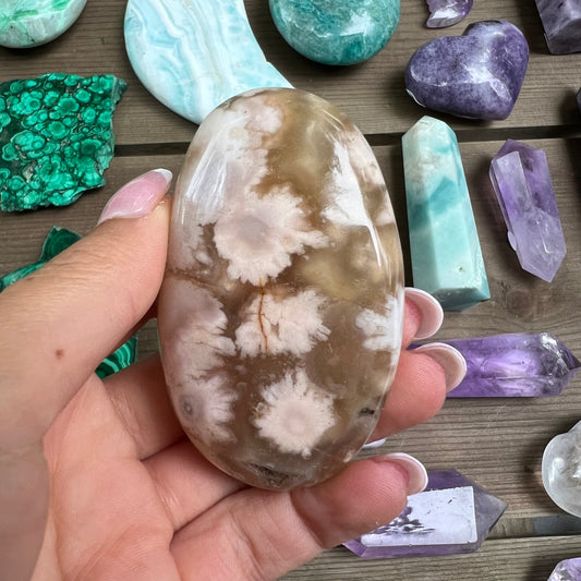 Flower Agate Palm Stone (#33) - Simply Affinity