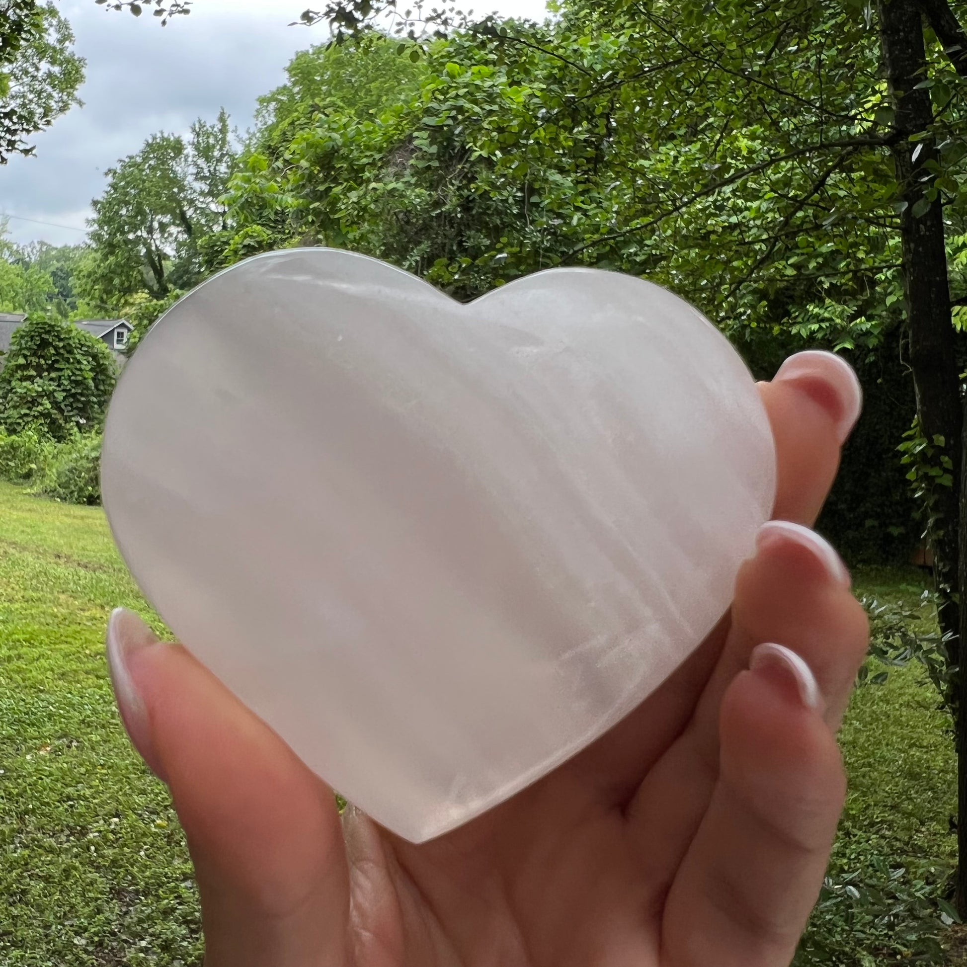 Pink Mangano Calcite Heart - FLUORESCENT (#1) - Simply Affinity