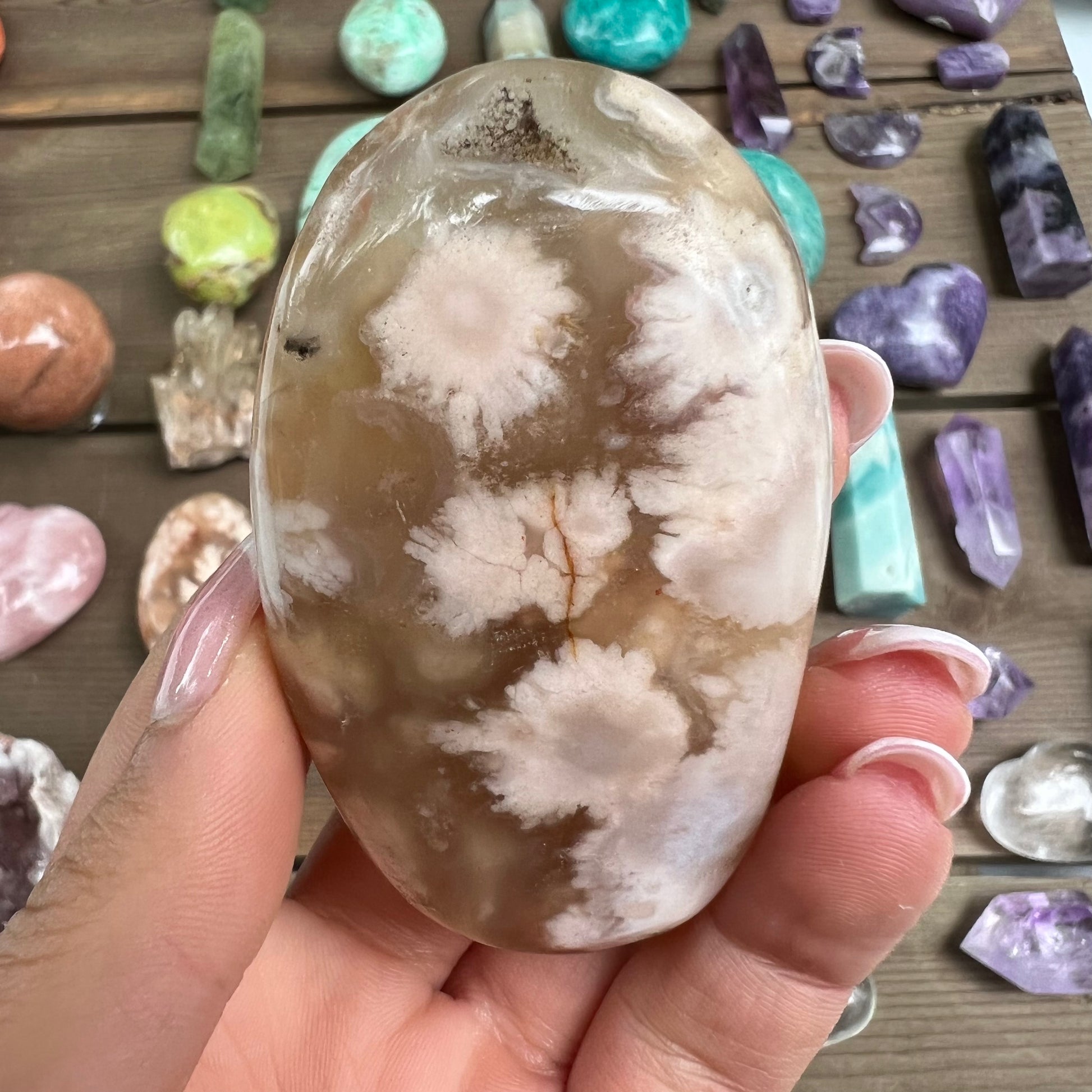 Flower Agate Palm Stone (#33) - Simply Affinity