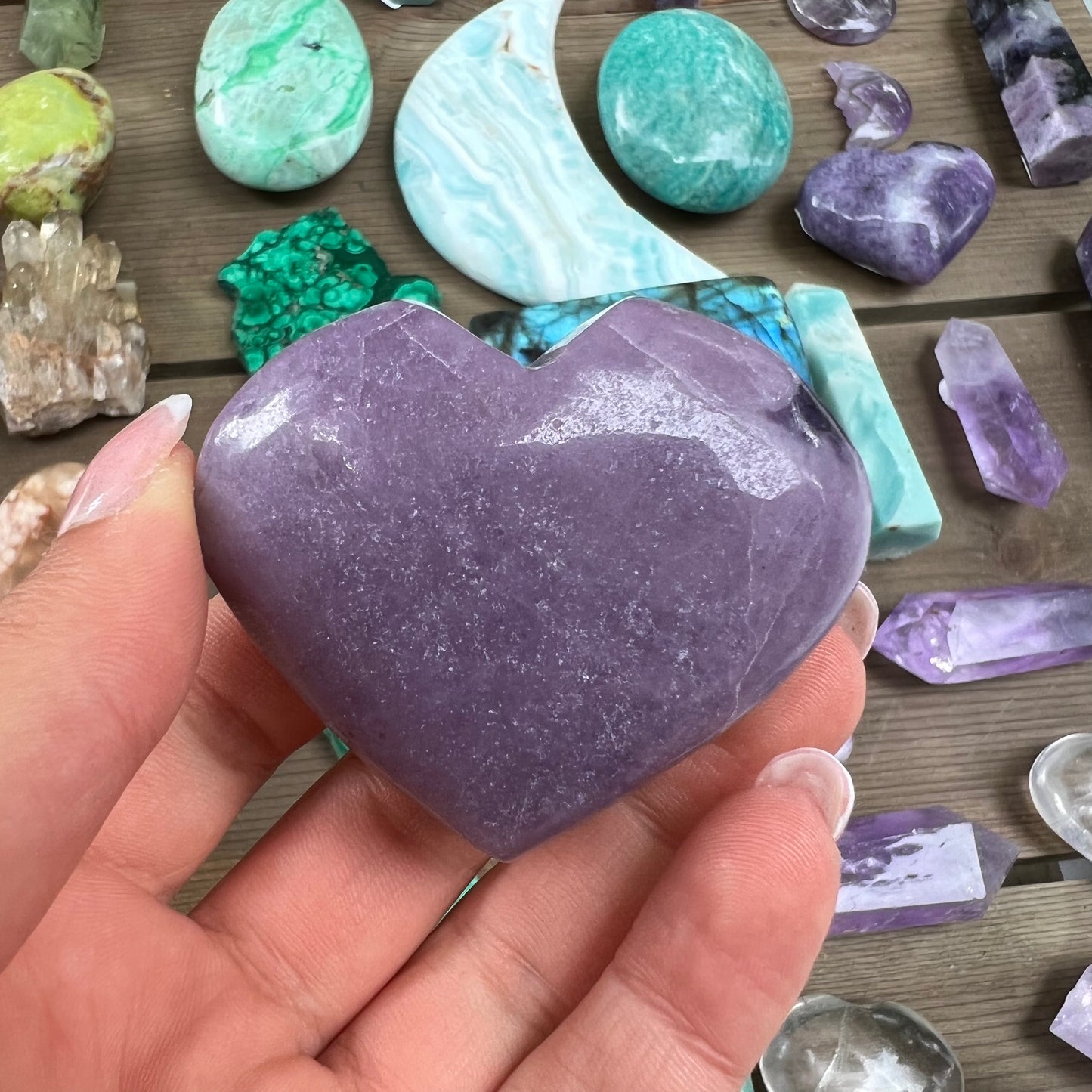Lepidolite Heart (#1) - Simply Affinity