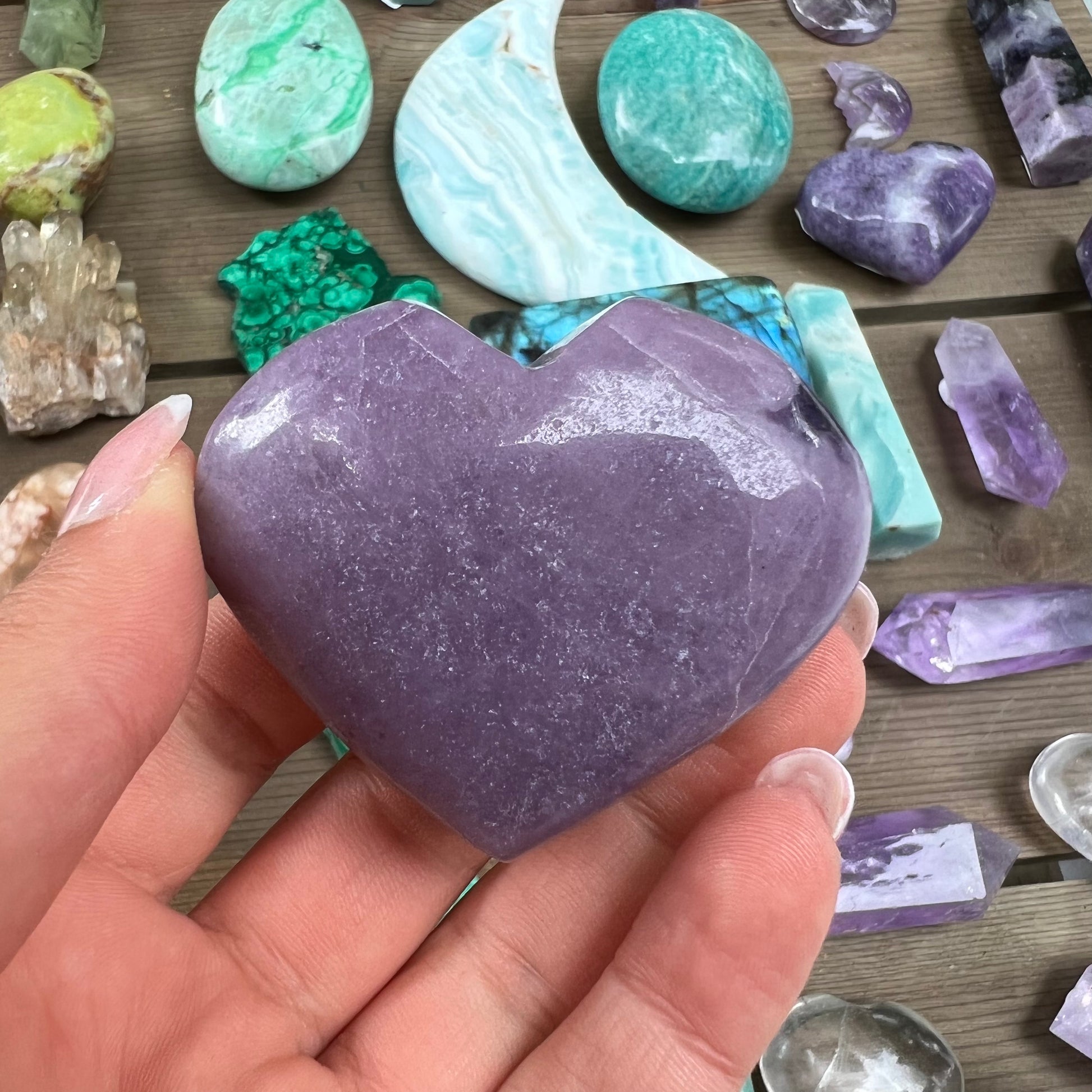 Lepidolite Heart (#1) - Simply Affinity
