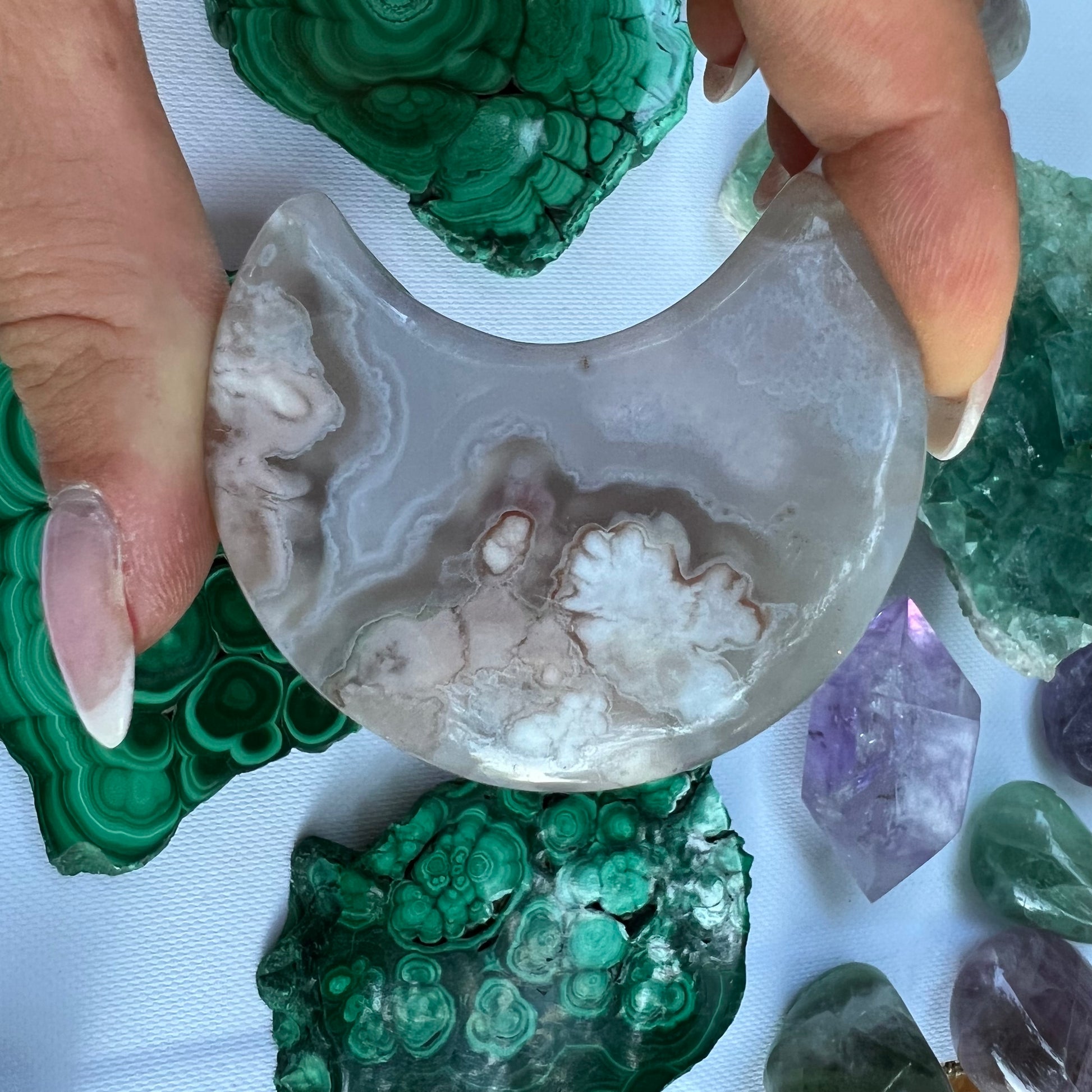 Flower Agate Moon (#3) - Simply Affinity
