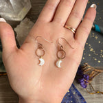 Mini Moon Hoop Earrings - Mother of Pearl