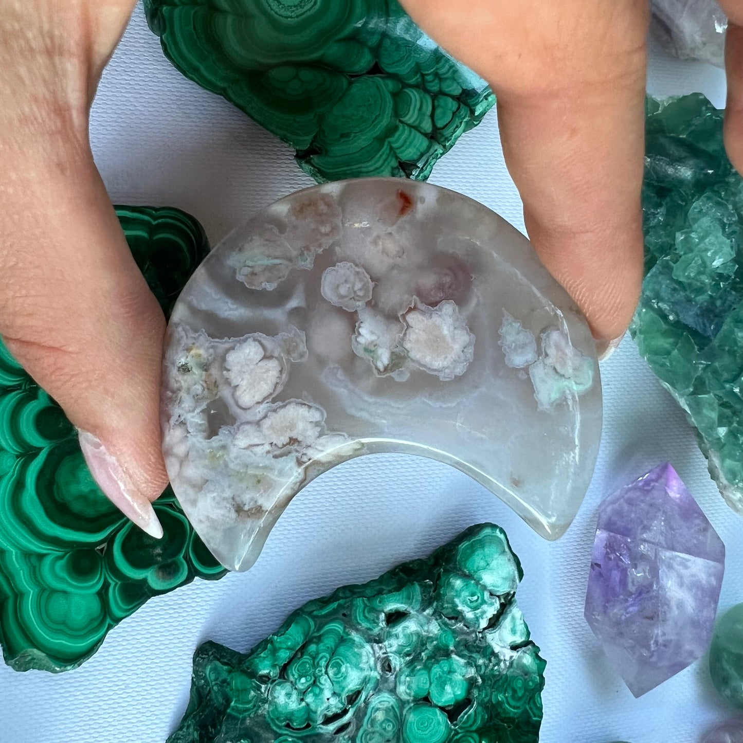 Flower Agate Moon (#3) - Simply Affinity
