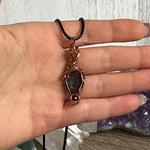 Tabasco Geode Pendant Wire- Wrapped with Garnet Accent Bead - Simply Affinity
