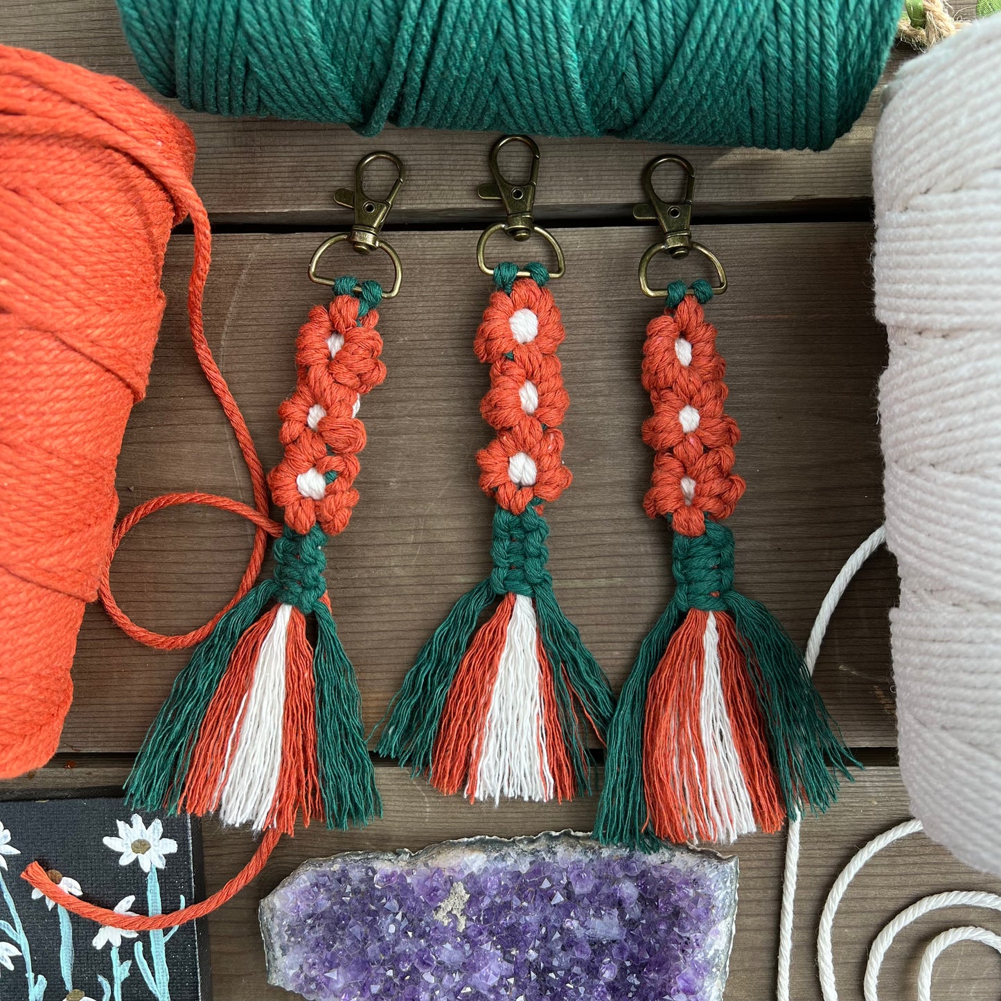 Macrame Flower Keychain - Simply Affinity