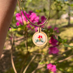 Mini Embroidered Mushroom Necklace