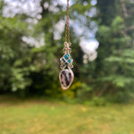 Arizona Turquoise & Dendritic Opal Sterling Silver/Gold-Fill Pendant - Wire-Wrapped - Simply Affinity