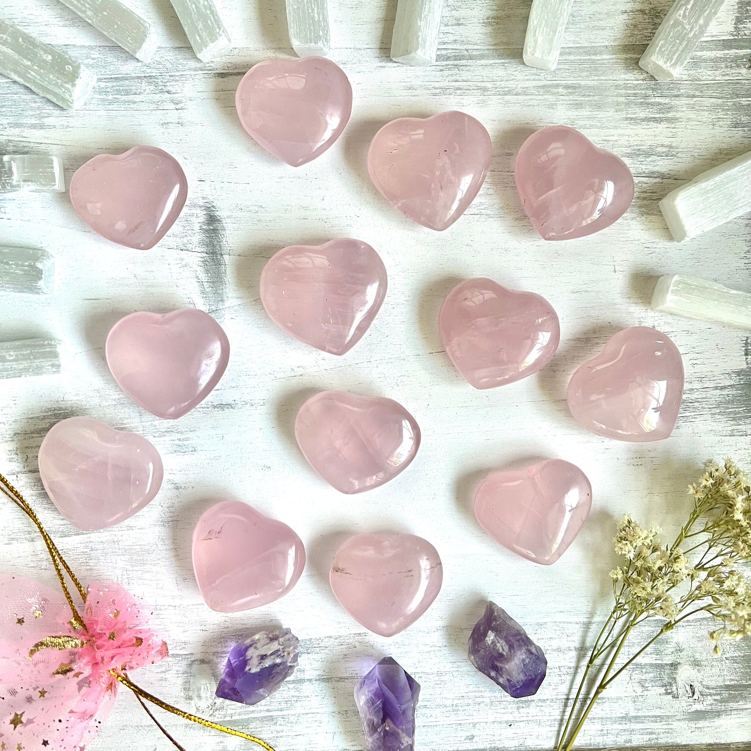 Small Rose Quartz Heart - (1 piece intuitively chosen) - Simply Affinity