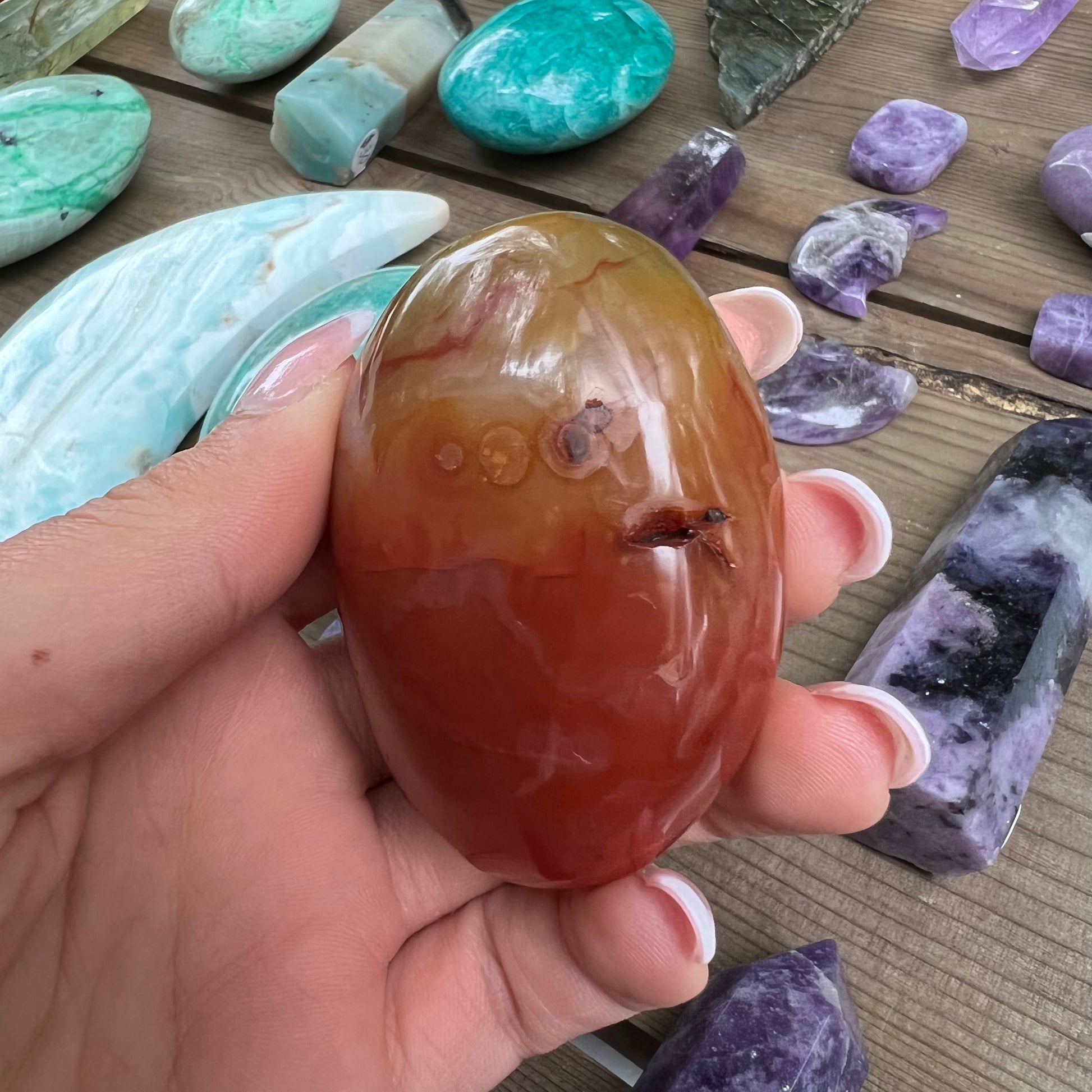 Carnelian Palm Stone (#12) - Simply Affinity