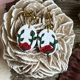 Red Rose & Vine Earrings - Simply Affinity