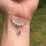Dainty Aquamarine and Herkimer Diamond Necklace in Sterling Silver - Ready to Ship - Simply Affinity