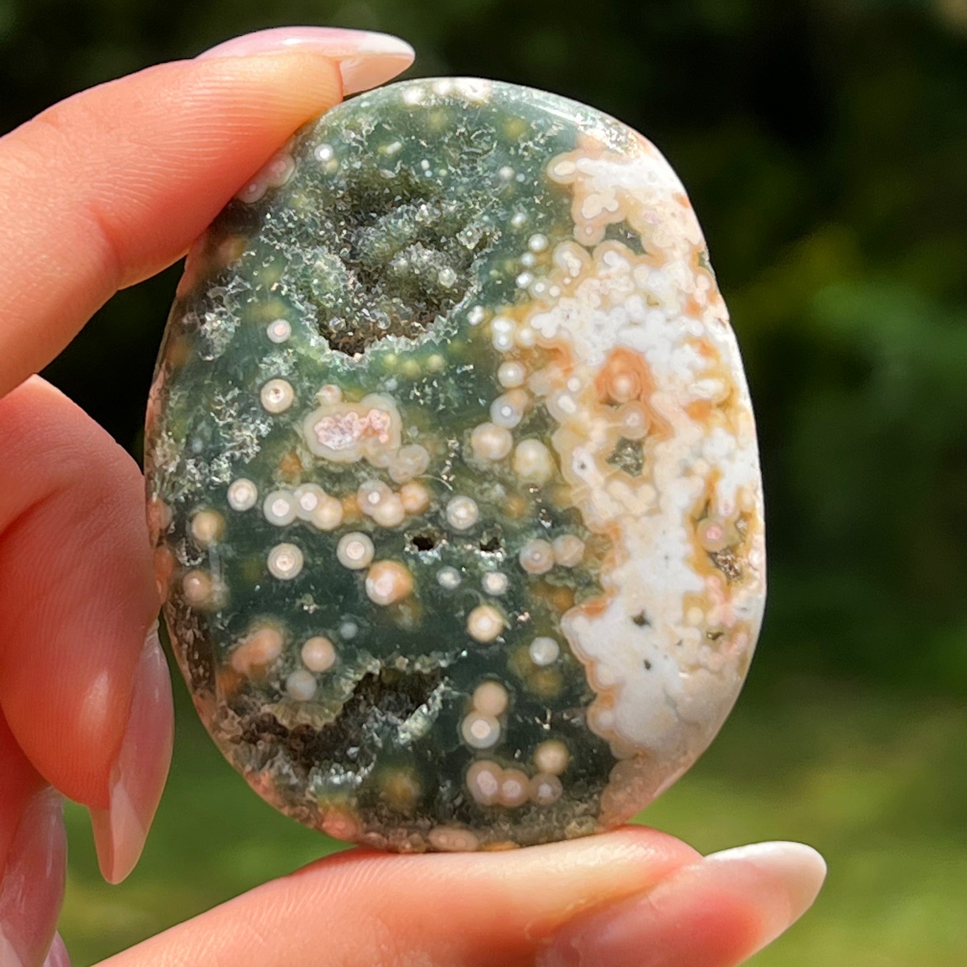 Ocean Jasper Palm Stone (#25e) - Simply Affinity